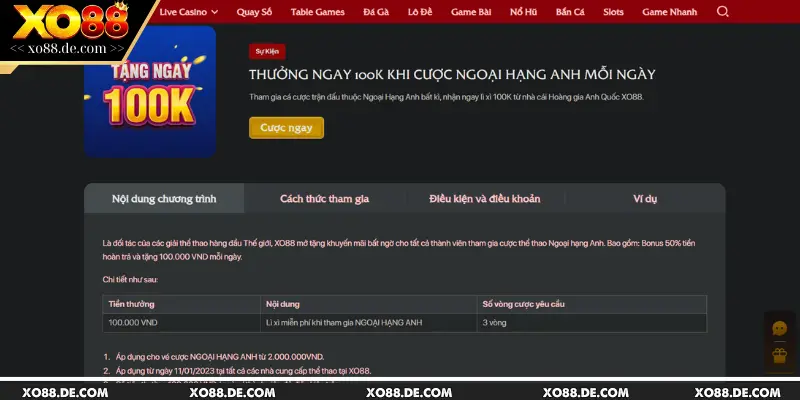 Các bước để rút thưởng từ chương trình khuyến mãi XO88